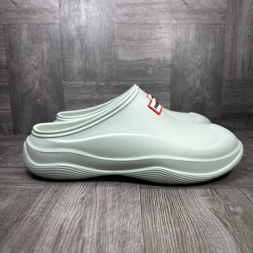 Hunter Clogs Women 6 Sea Spray Green Waterproof Bloom Algae Foam Mules NEW